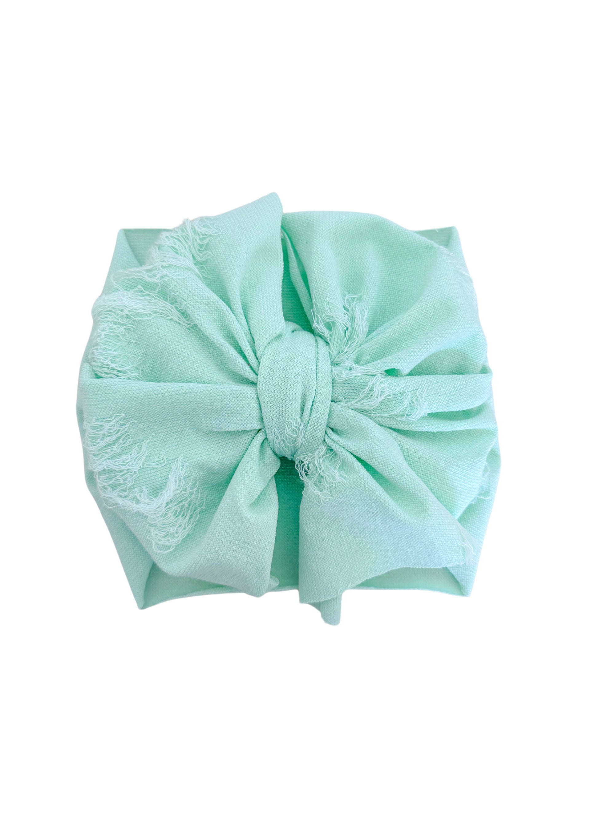 Distressed Mint Headwrap Bow for baby girl