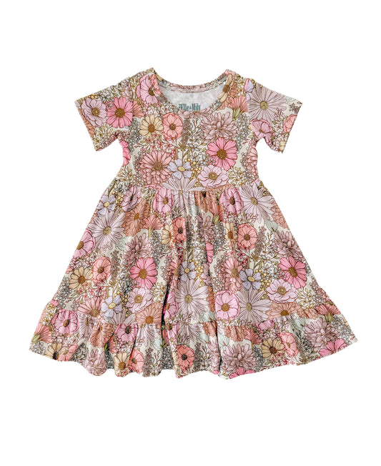 Sprint floral bamboo twirl dress for toddlers.