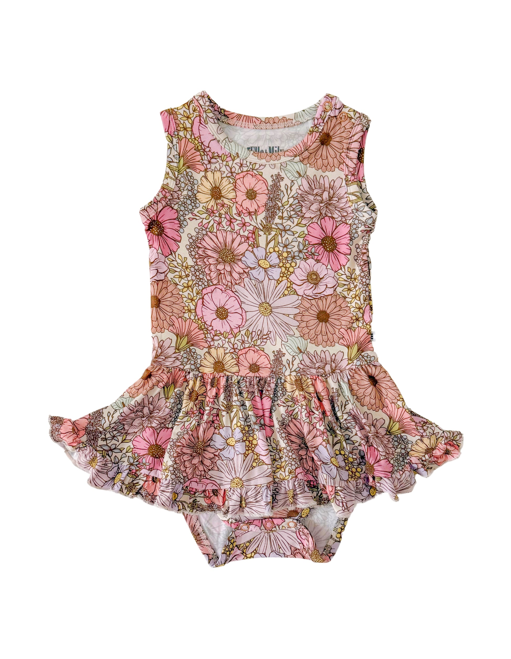 Floral baby bamboo twirl dress.