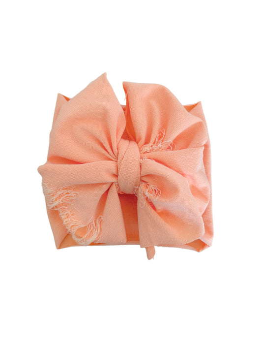 Orange Baby girl headwrap bow