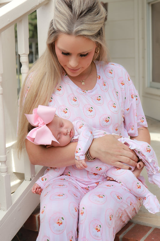 Vintage Santa Pink Boxy Tee Lounge Set