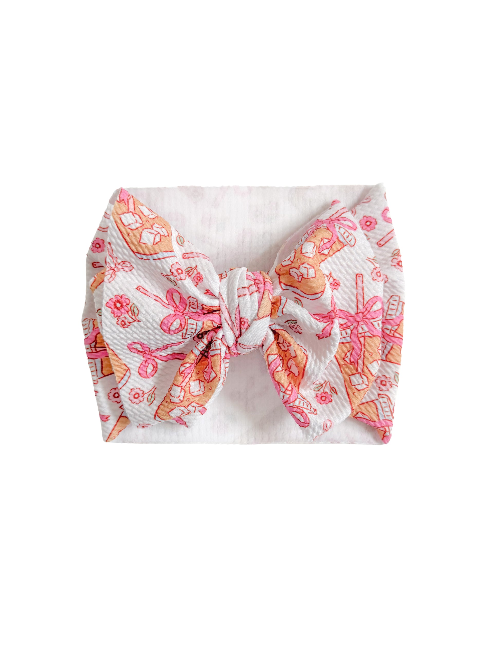 Pink Bows and coffee headwrap baby bow.