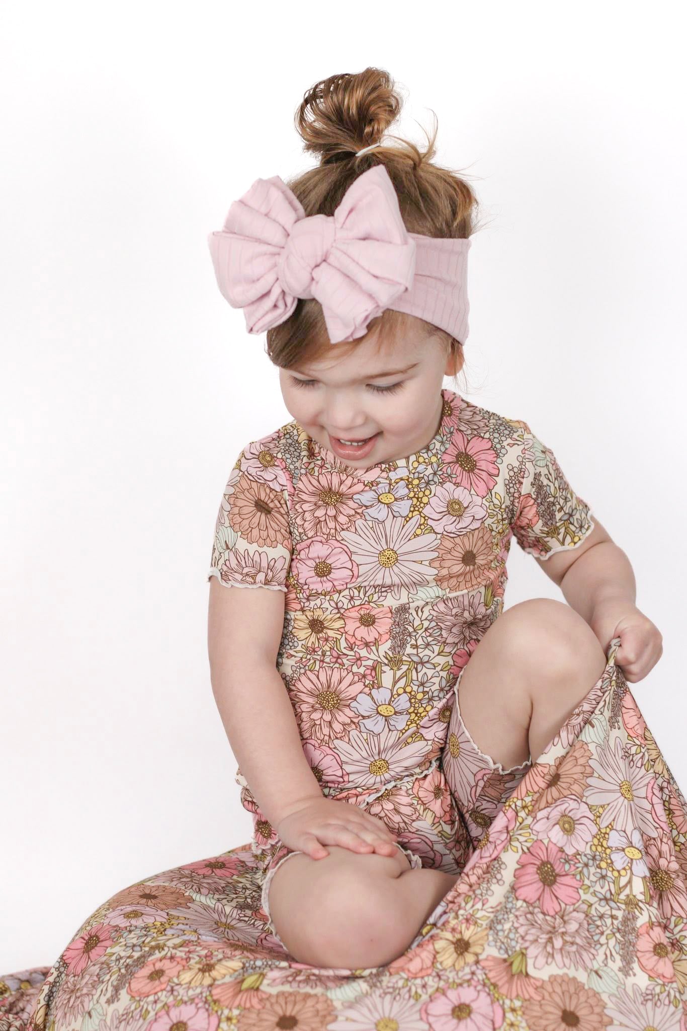 Toddler bamboo pajamas with floral design.