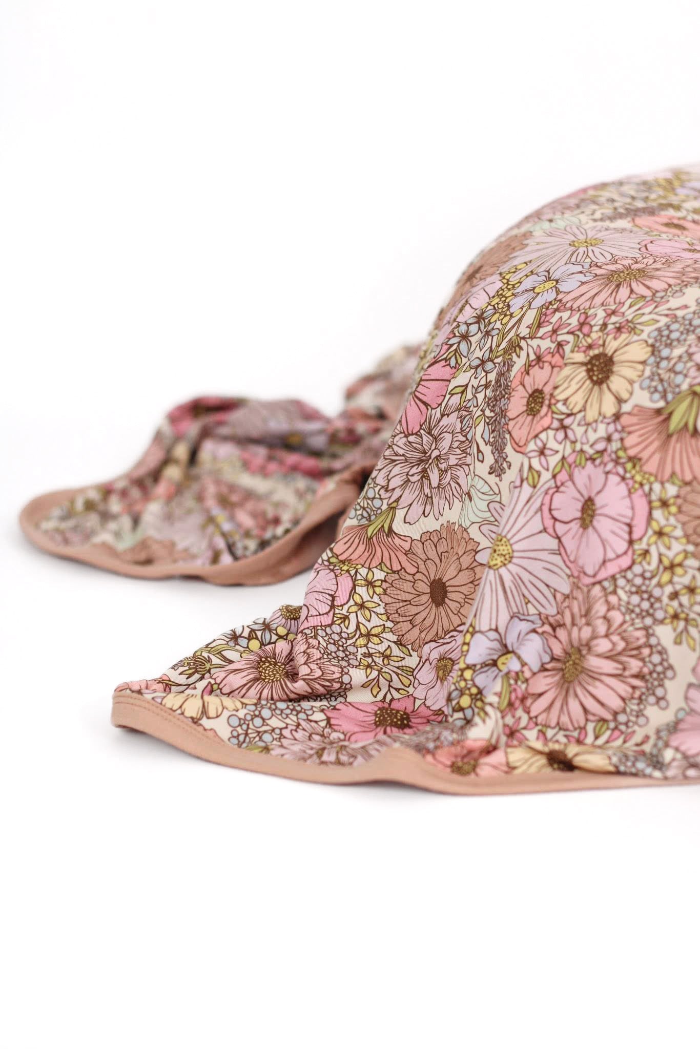 Floral baby bamboo blanket.