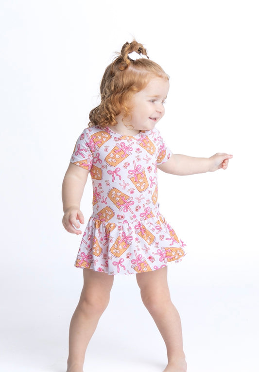 Bows and Brews Bamboo Skirted Bodysuit