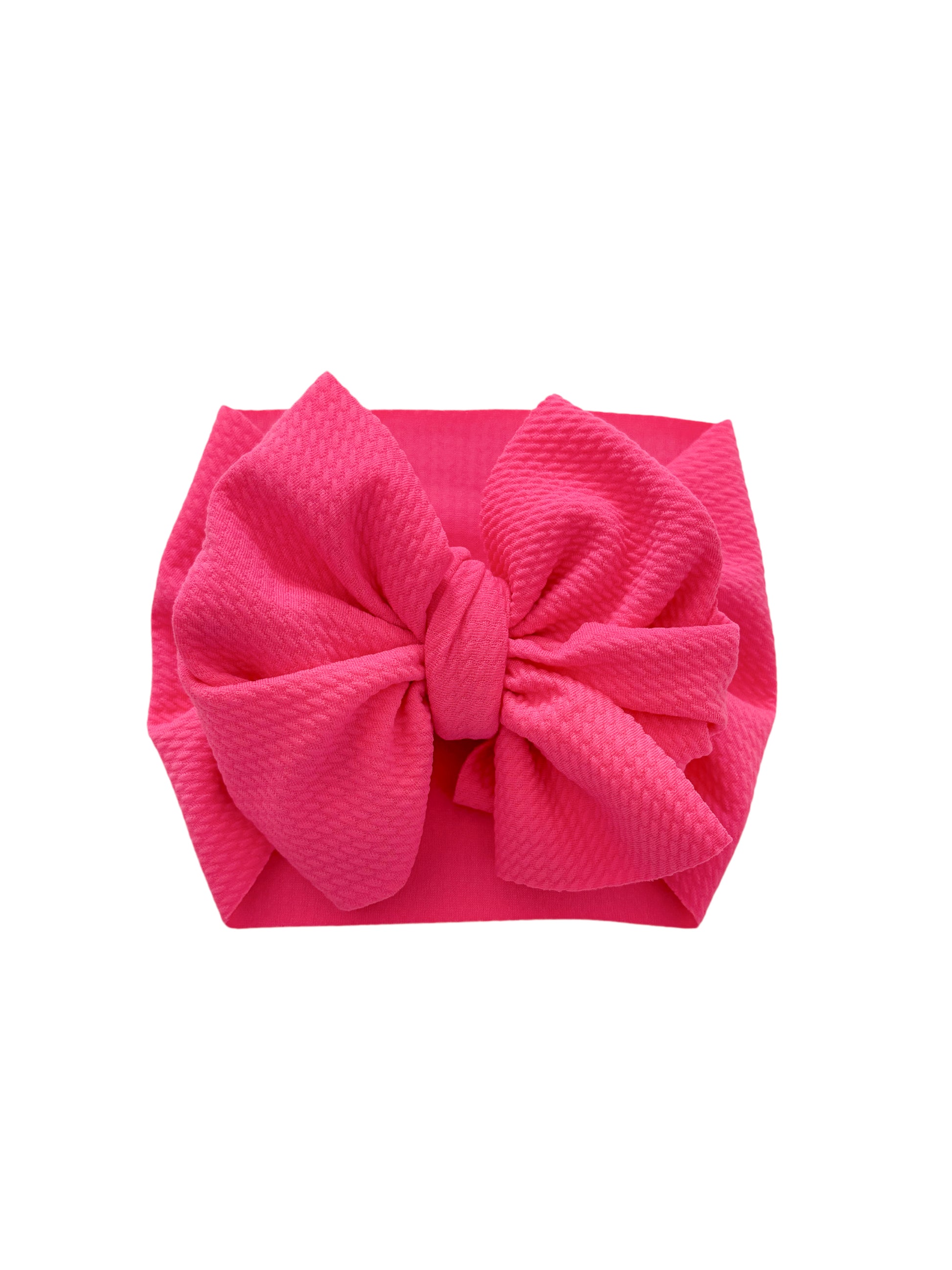 Hot pink baby girl messy headwrap bow.