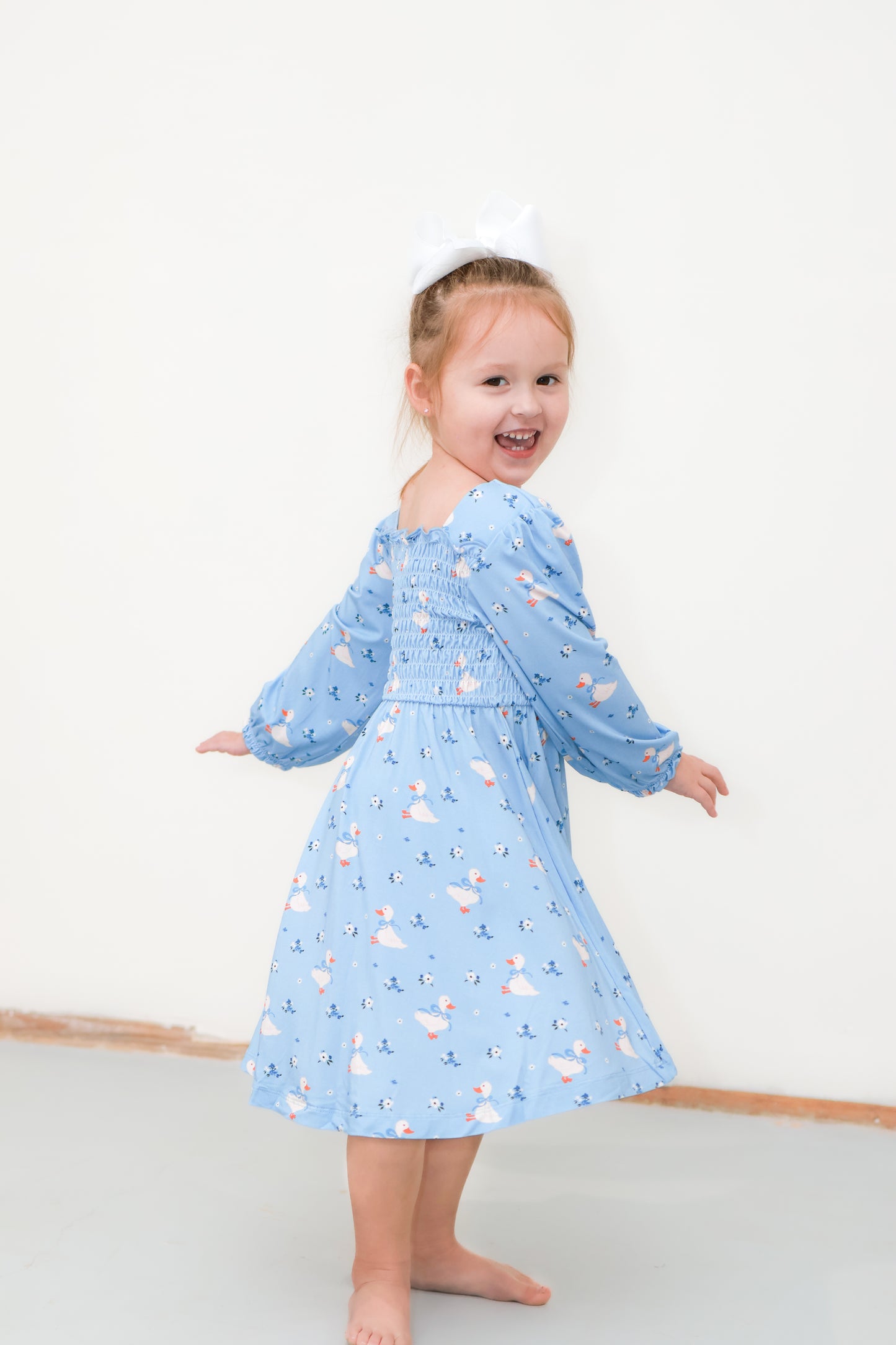 Duckling Daze Smocked Twirl Dress
