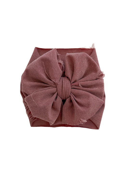 baby girl dusty rose headwrap bow