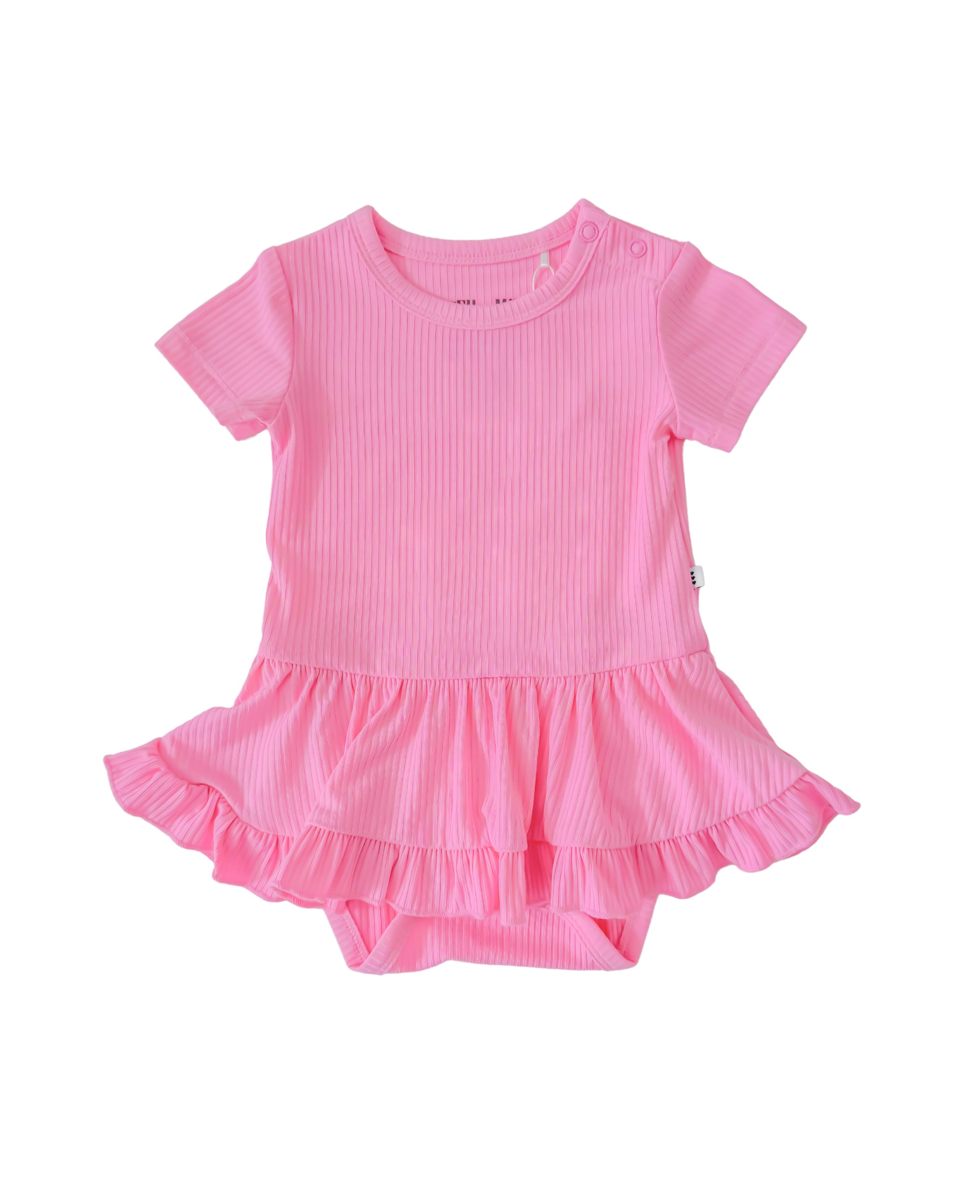 Pink bamboo twirl dress for baby.
