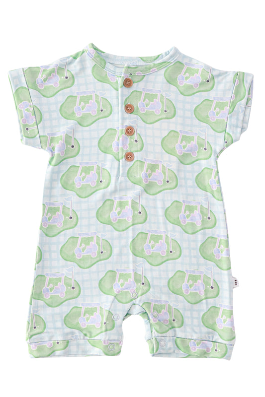Blue Tee Time Shortie Romper