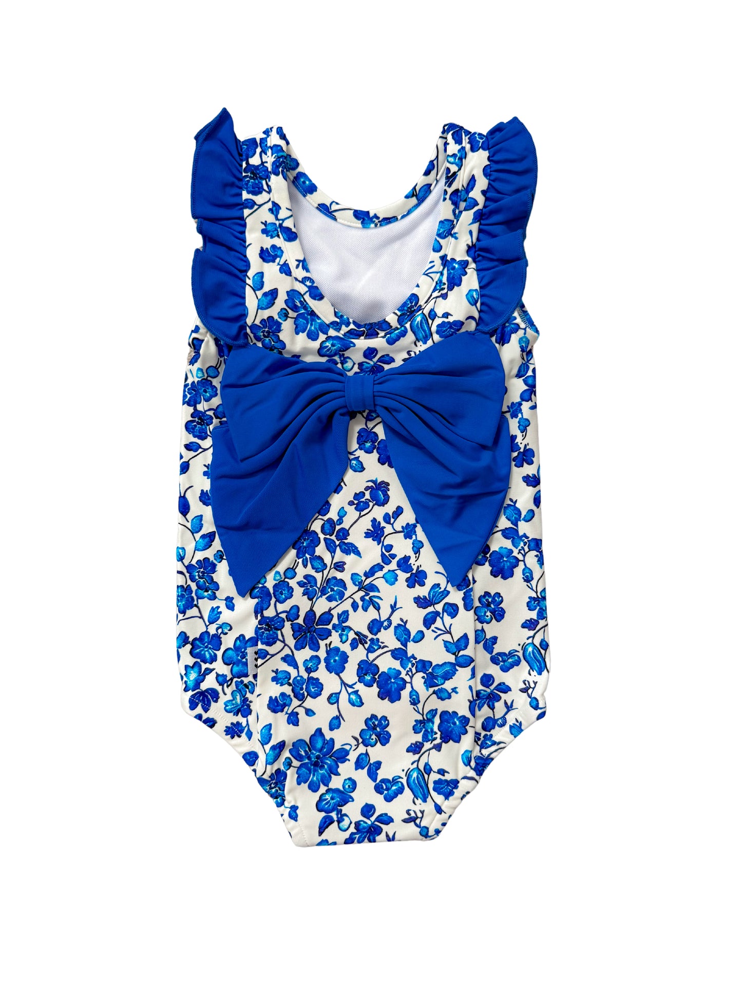 Dainty Blue Ruffle One Piece