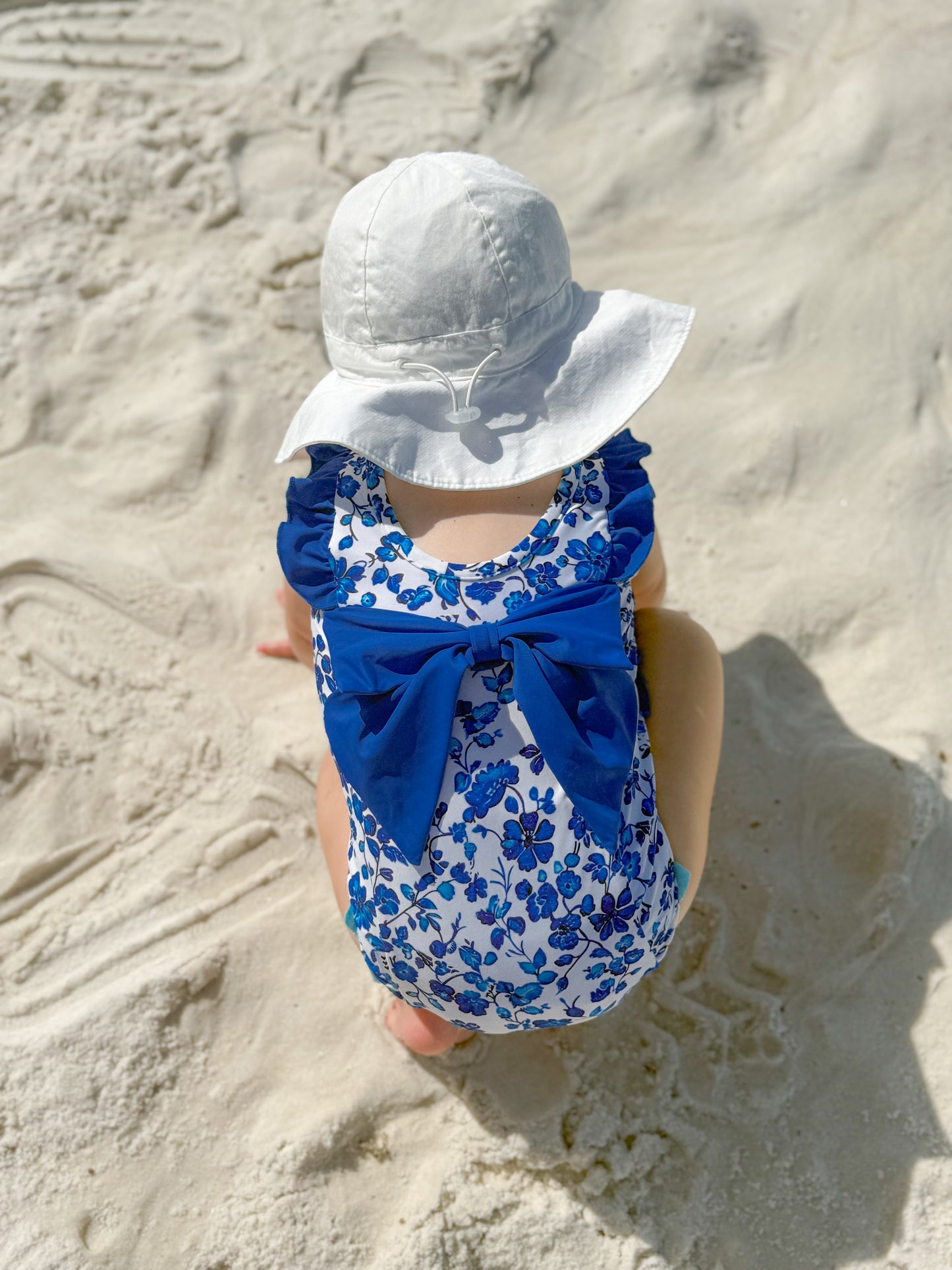 Dainty Blue Ruffle One Piece