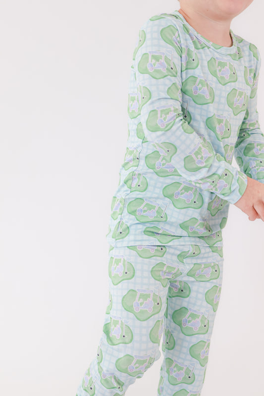 Blue Tee Time Pajama Set