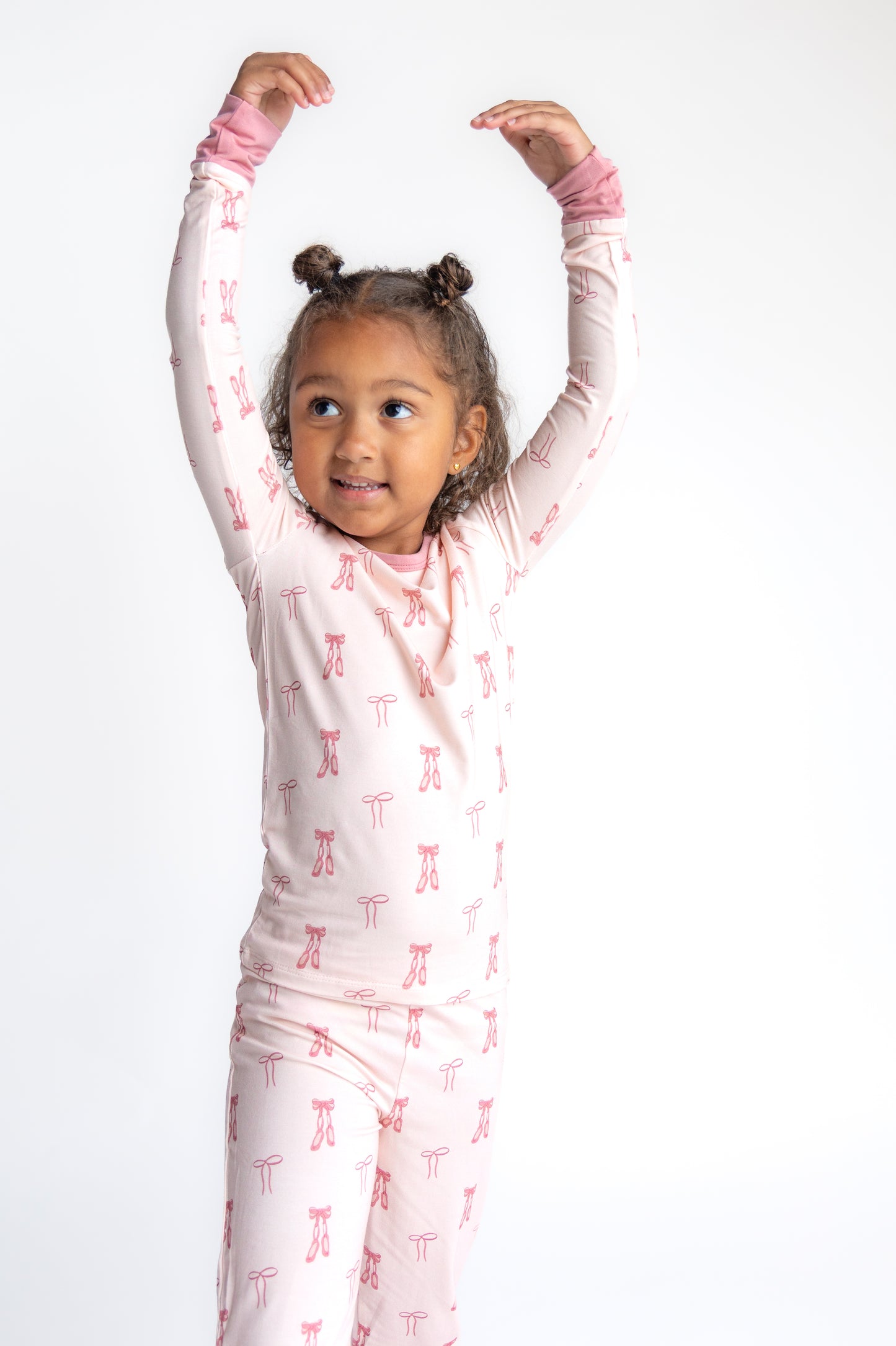 Girl wearing ballet bamboo pajamas