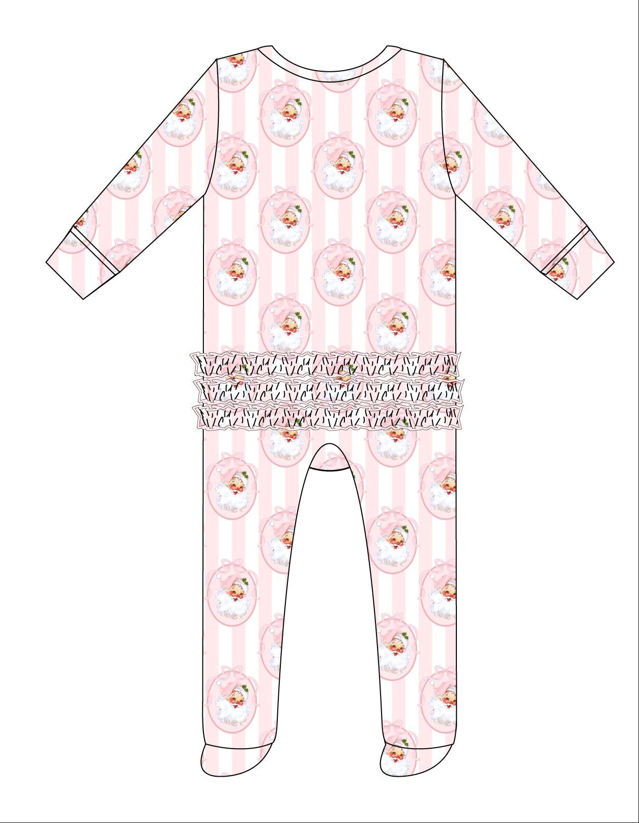 Vintage Santa Pink Newborn Footie