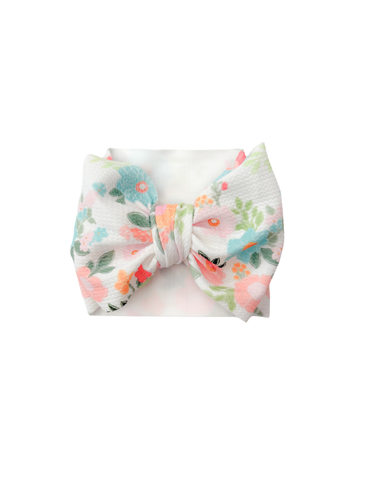 Floral baby girl headwrap bow