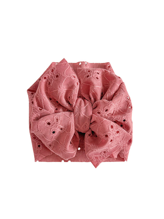 baby girl mauve headwrap bow