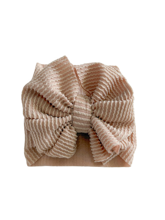 Nude baby girl headwrap bow