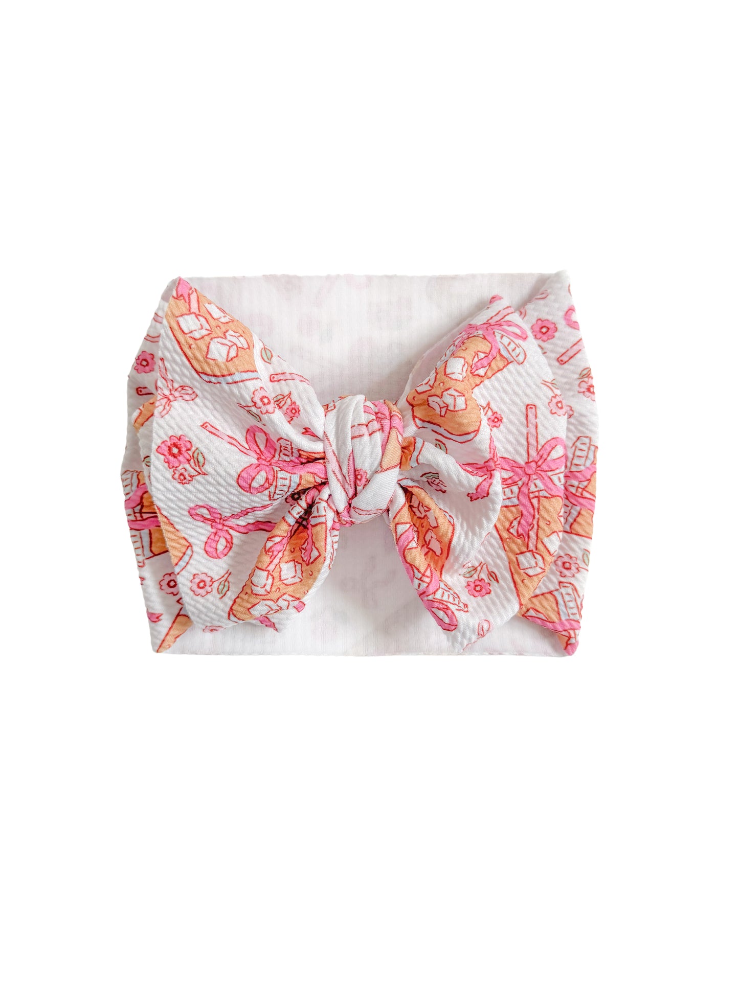 Pink Bows and coffee headwrap baby bow. 