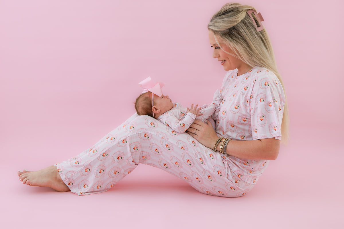 Vintage Santa Pink Boxy Tee Lounge Set