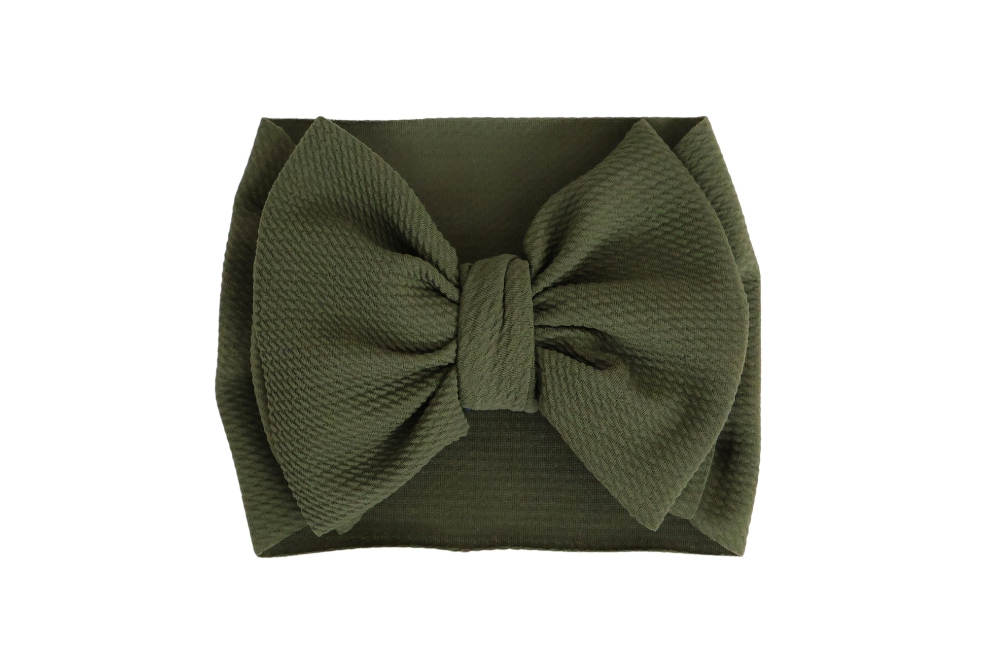 Olive green baby headwrap bow.