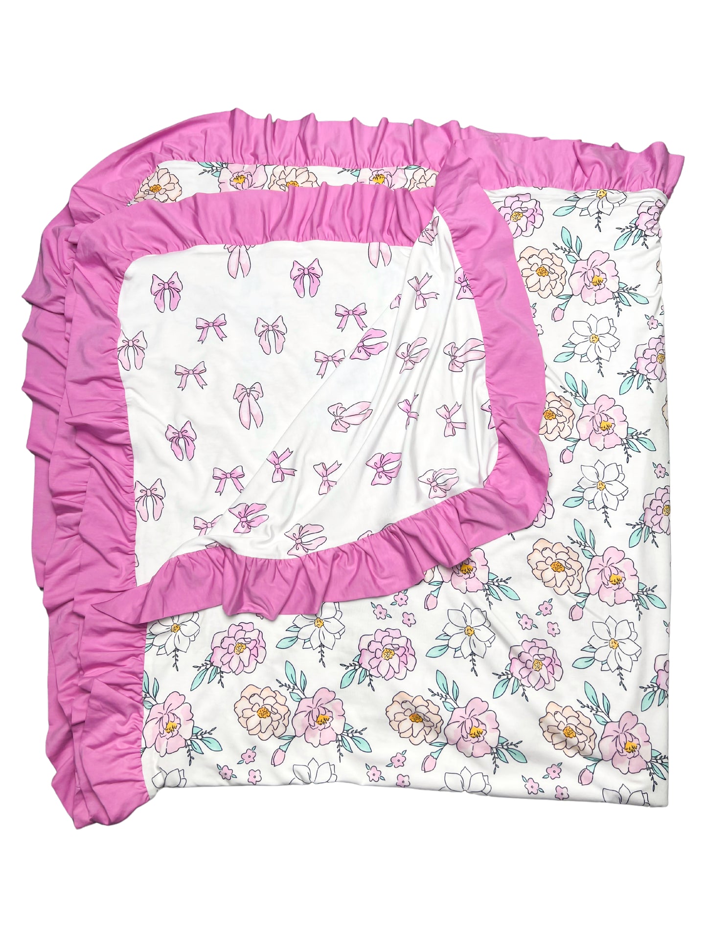 Ellington and Jane Double Layer Ruffle Blanket - Elle & Mily