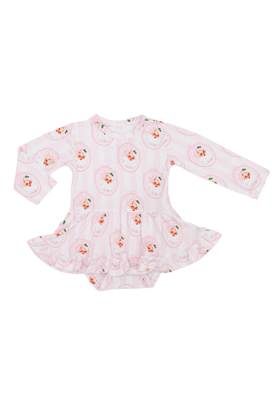 Vintage Santa Pink Skirted Bodysuit