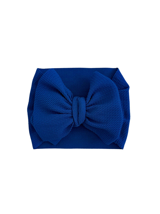 Navy Blue baby girl headwrap bow