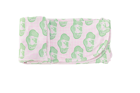 Pink Tee Time Swaddle Blanket