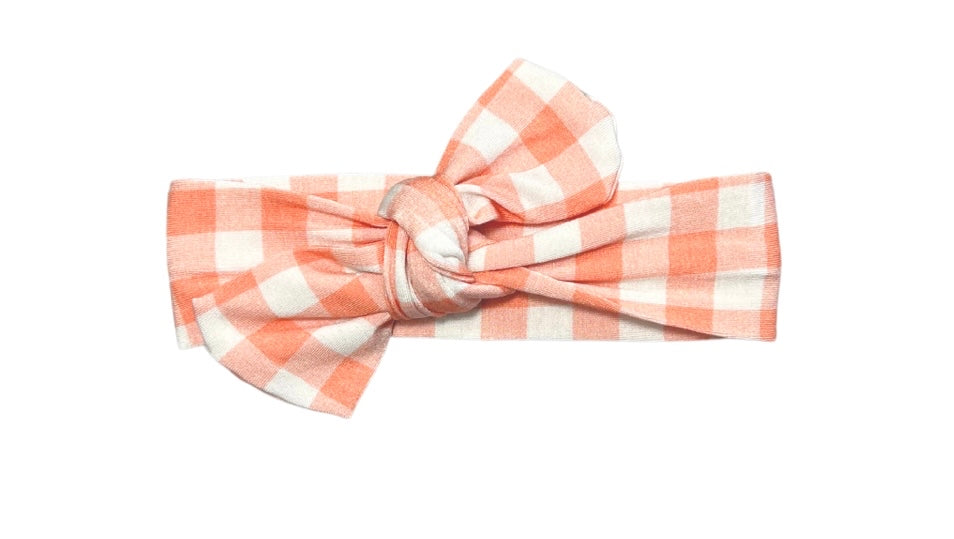 Autumn Gingham Knot Bow - Elle & Mily