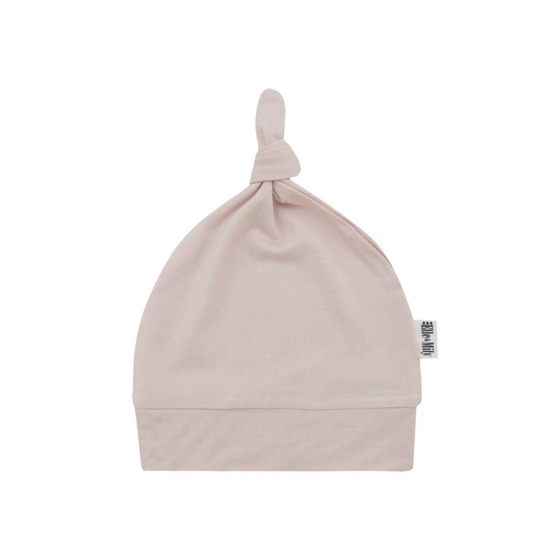 Oat color bamboo Top Knot newborn baby hat.