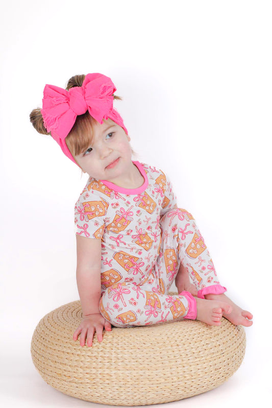 Bows and coffee bamboo toddler pajama set.