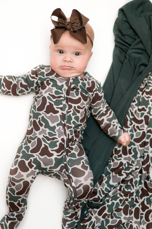 Duck Call Camo Convertible Zip Romper