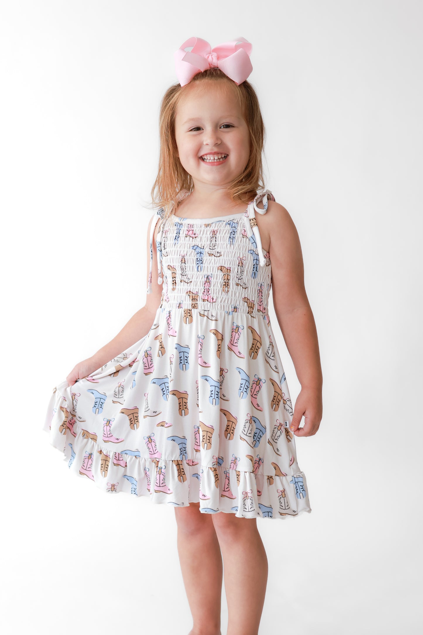 Boot Scootin' Babe Smocked Twirl Dress
