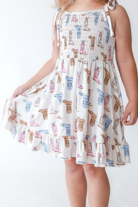 Boot Scootin' Babe Smocked Twirl Dress