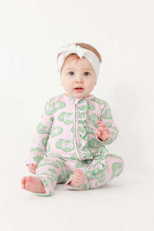 Pink Tee Time Convertible Zip Romper