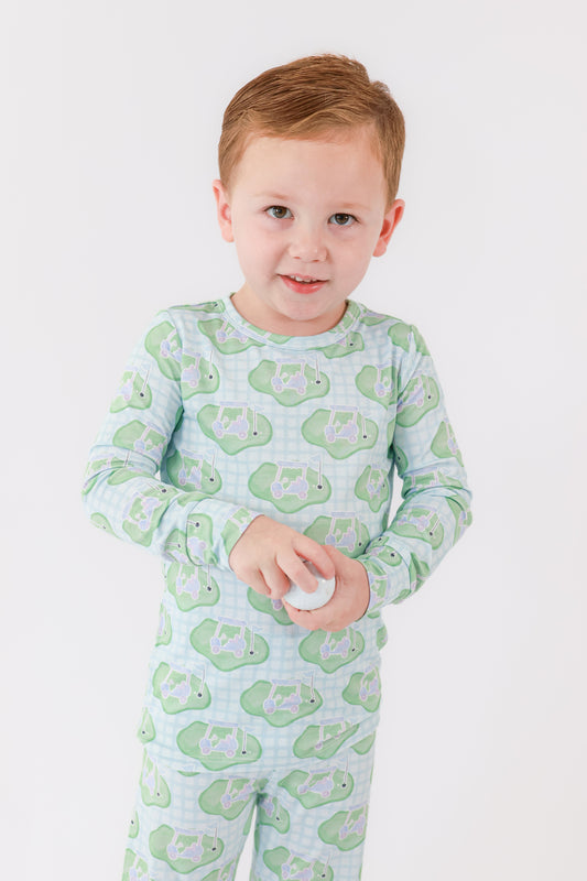Blue Tee Time Pajama Set