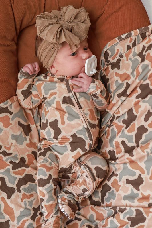 Harvest Duck Camo Newborn Footie