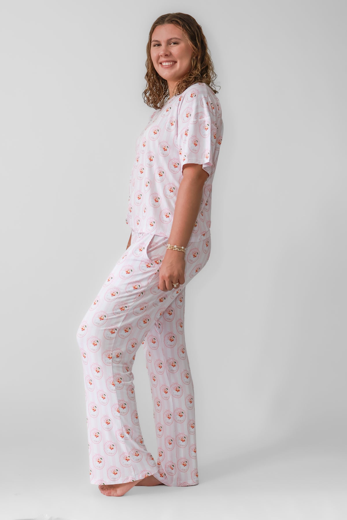 Vintage Santa Pink Boxy Tee Lounge Set