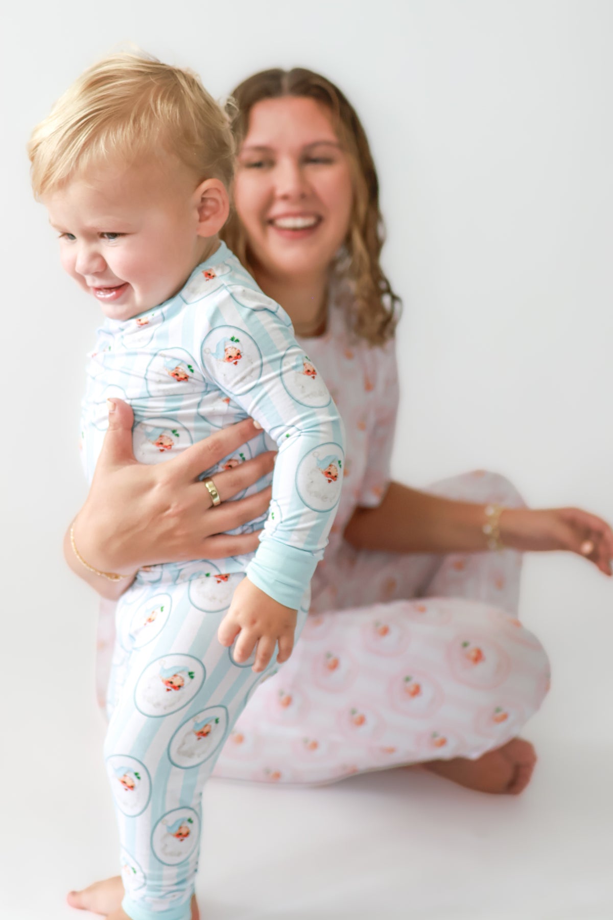Vintage Santa Blue Pajama Set