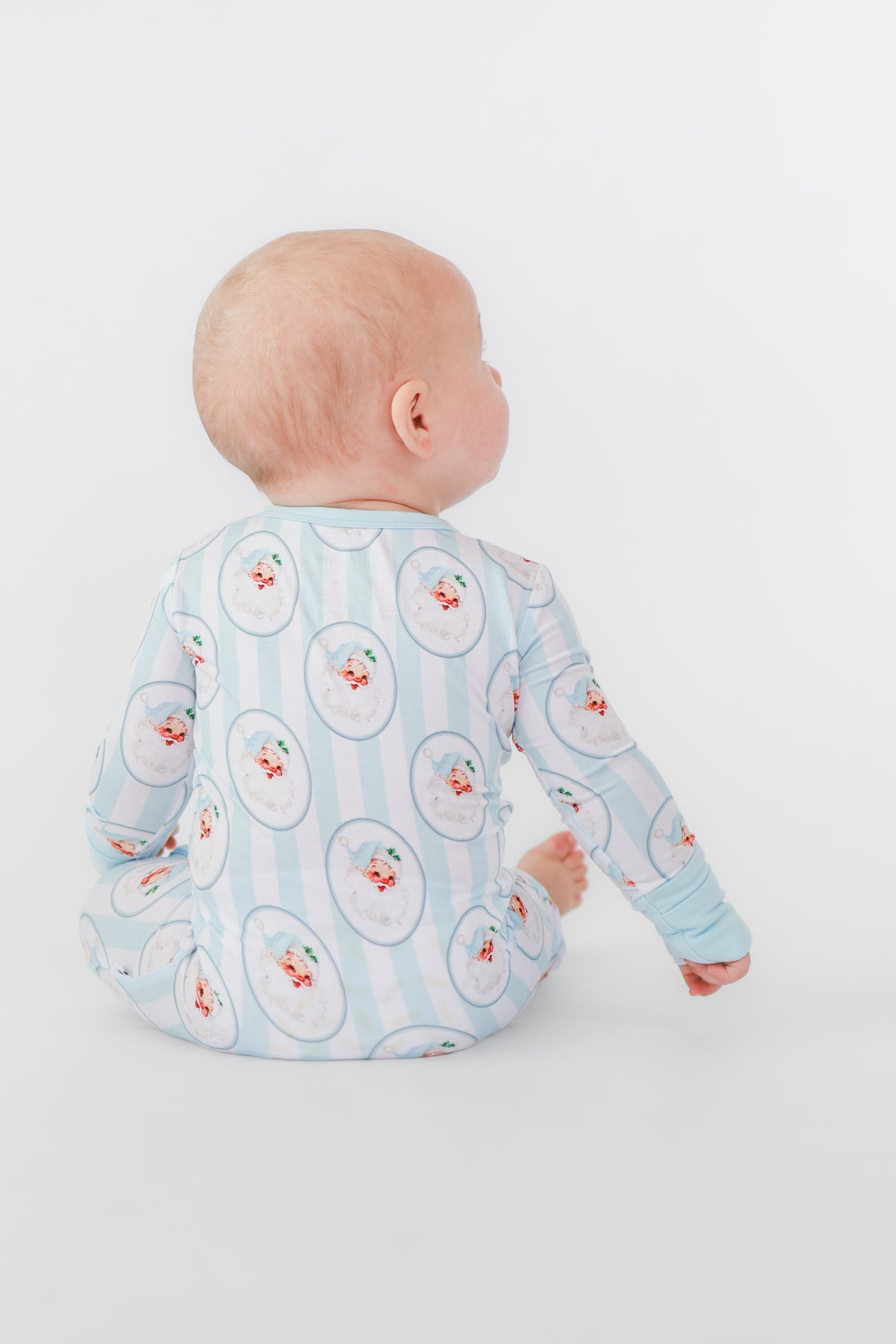 Vintage Santa Blue Convertible Zip Romper