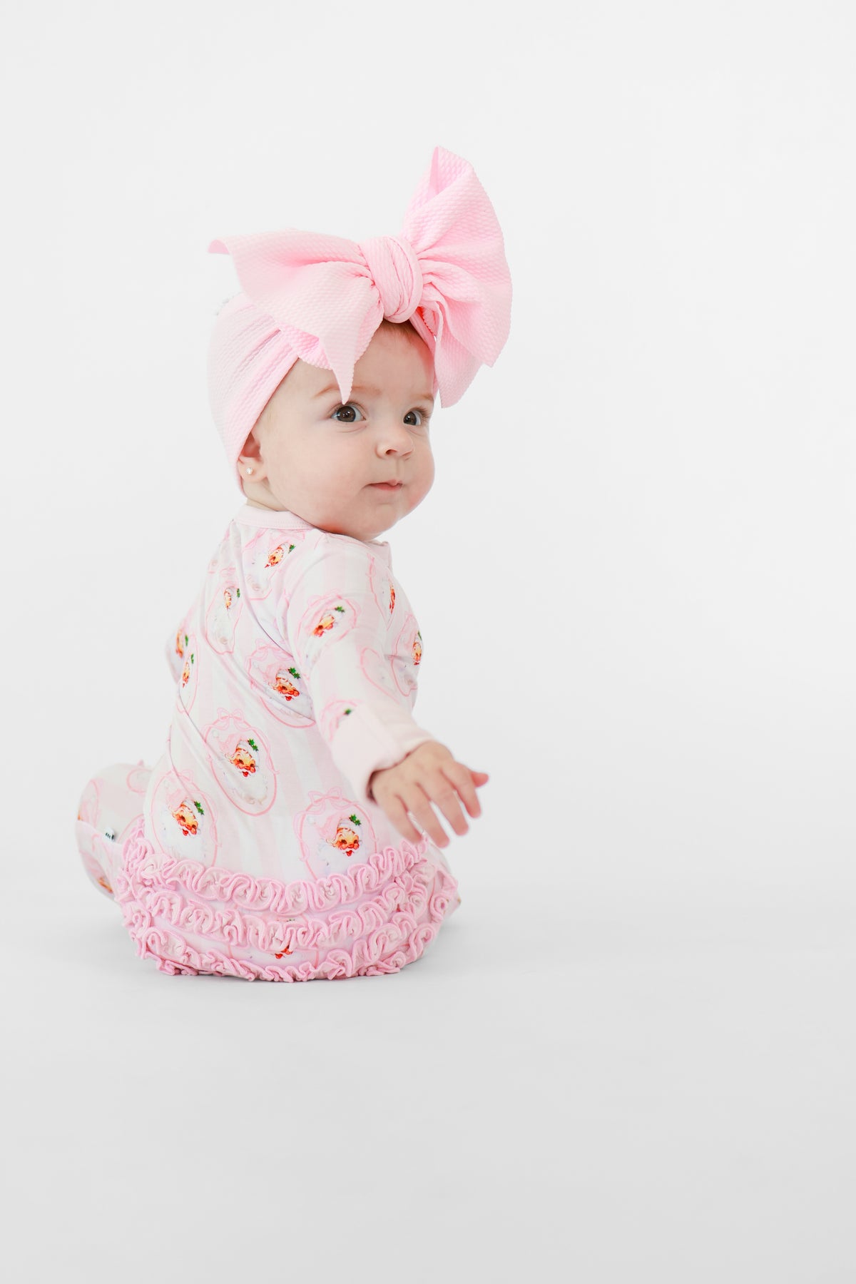 Vintage Santa Pink Convertible Zip Romper