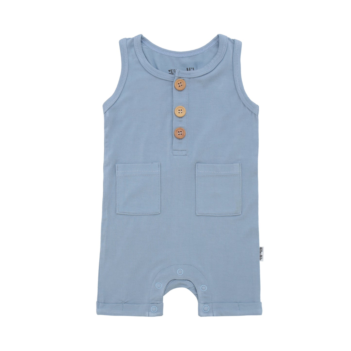 Dusty Blue Short Romper - Elle & Mily