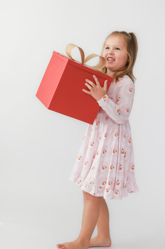 Vintage Santa Pink Twirl Dress