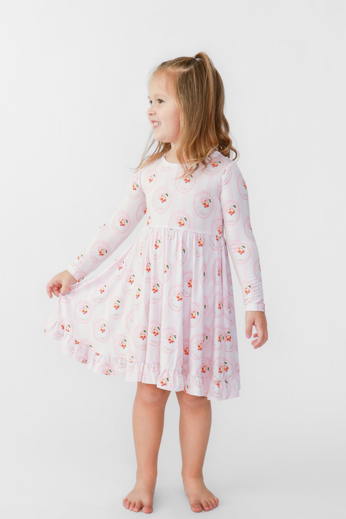 Vintage Santa Pink Twirl Dress