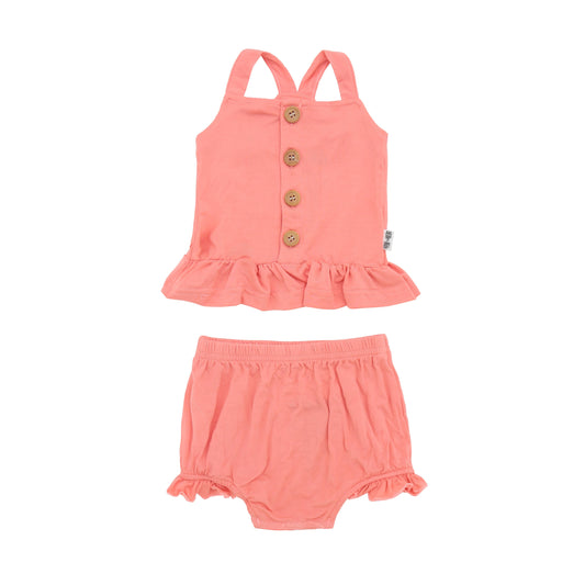 Coral Peplum Set - Elle & Mily