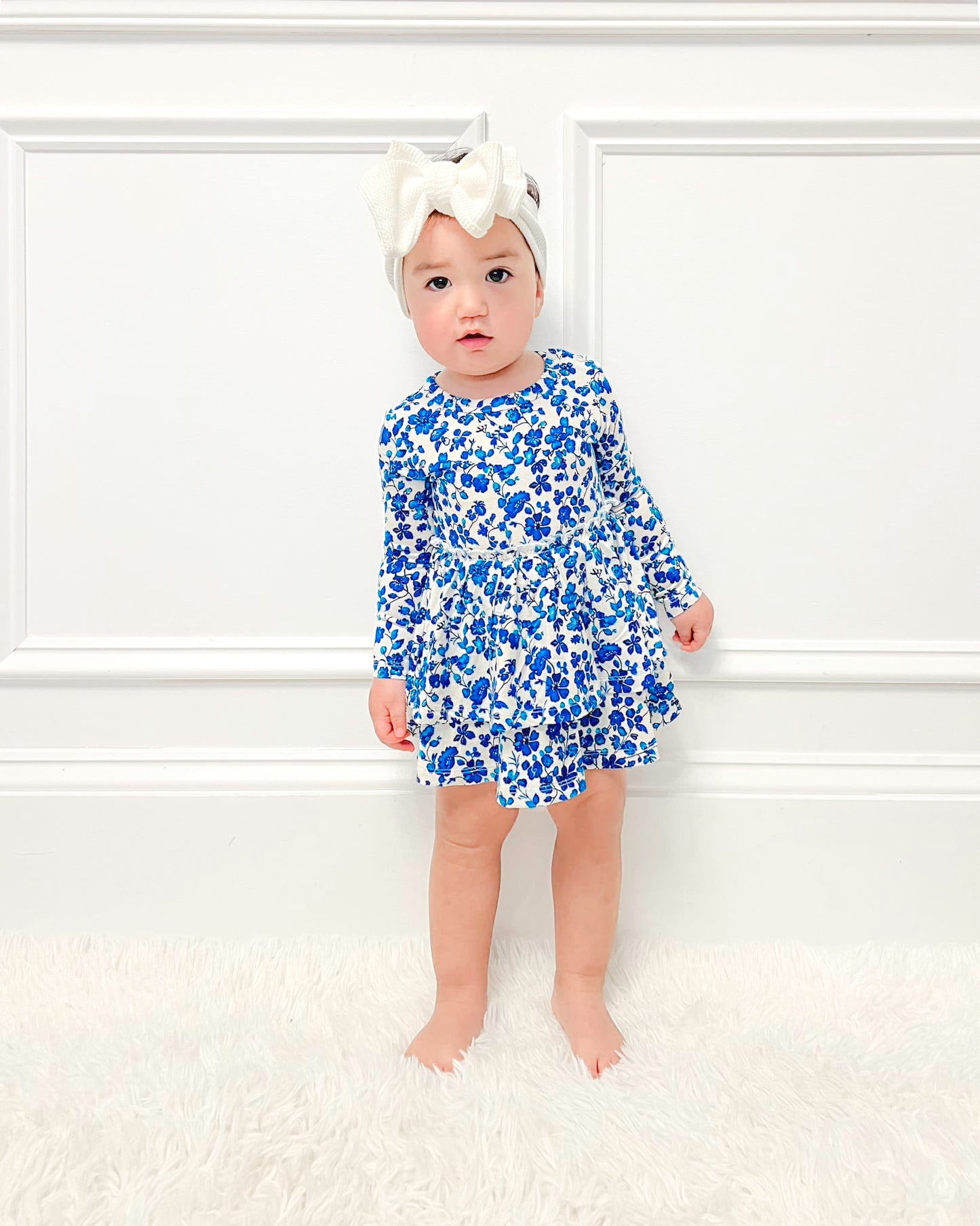 Dainty Blue Bamboo Skirted Bodysuit