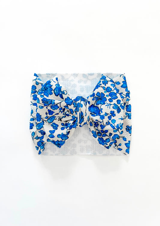 Dainty Blue Headwrap Bow