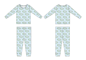 Children's blue golf bamboo pajama set