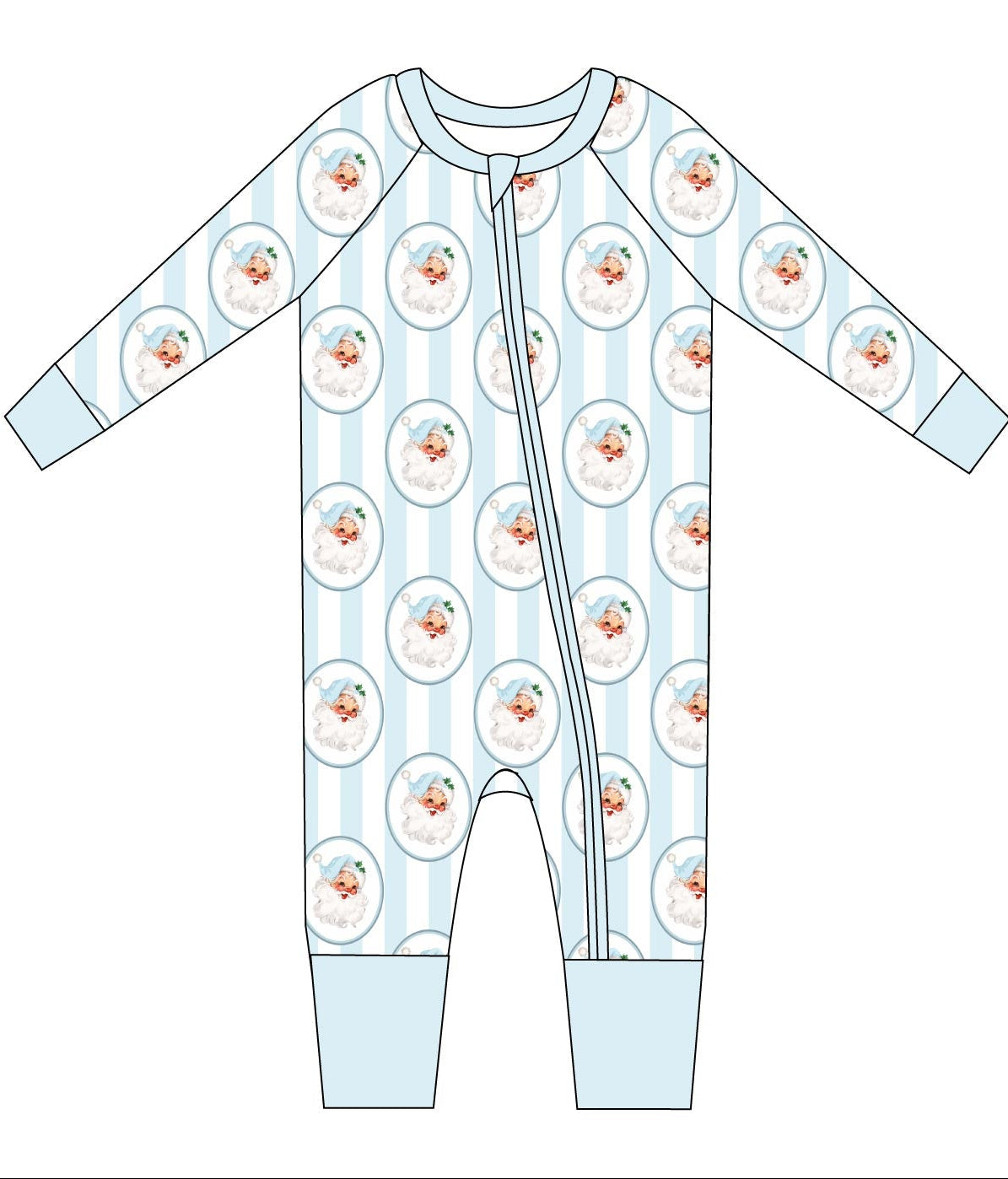 Vintage Santa bamboo convertible zip romper